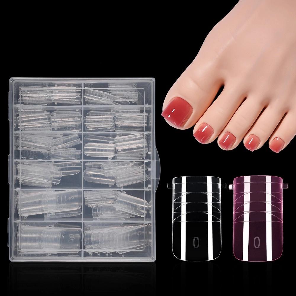 120pcs Full Cover False Tips Acrylic Poly Nail Gel Molds New Toe Nail Mold  For Extension
