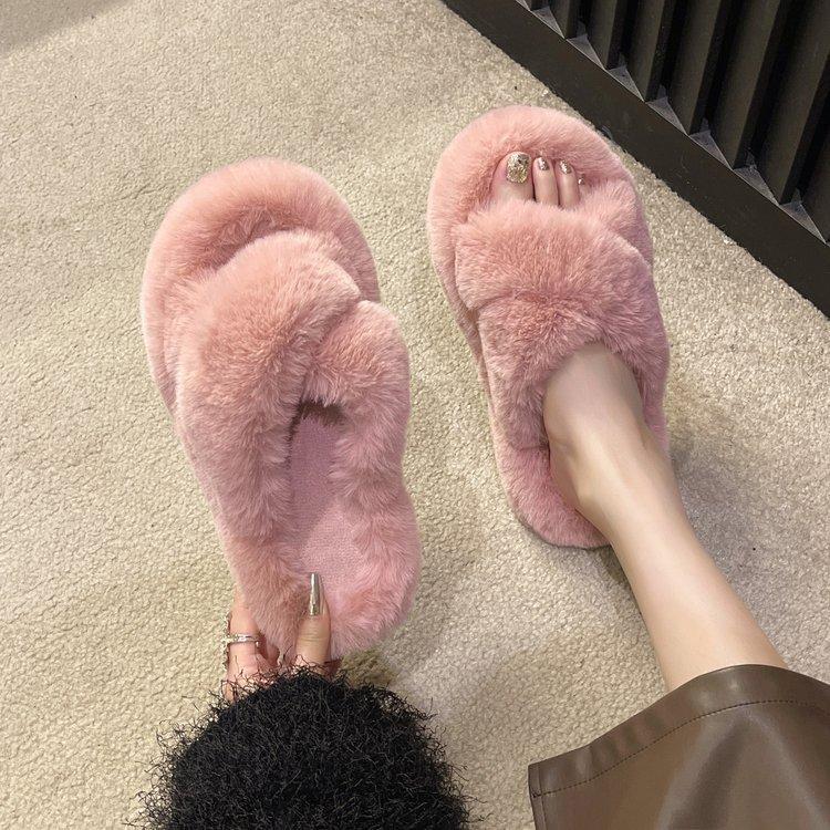 Mao Mao Slippers Women's Outer Wear 2025 New Korean Version Ins Trendy Shoes Autumn and Winter 2024 Home Cotton Slippers Spring and Summer