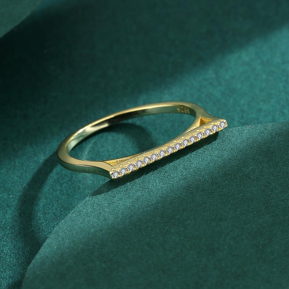 Creative Geometric 18K Gold Ring for Women Triangle Genuine S925 Silver Engagement Wedding Gift Jewelry for Women