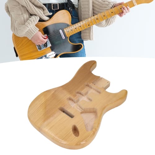 Asixxsix Unfinished Guitar Body, Walnut Wood Electric Guitar Body/Barrel Replacement Part, Unfinished Electric Guitar Body/Barrel, Blank Guitar Barrel