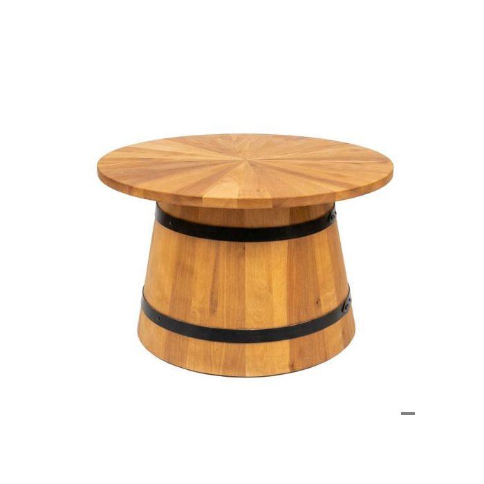 Table basse - CREATIVE COOPER - SK_OKR_D - design tonneau - bois massif - finition chêne