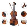 4/4 EQ Violin Full Size Set Solid Wood Violin for Beginners Students School Learners Shoulder