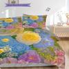 Blossoms Pattern Bedding Quilt Set Quilt Cover Pillowcase Home Decoration Birthday Gift (1 * duvet cover + 2 * pillowcase, without core)