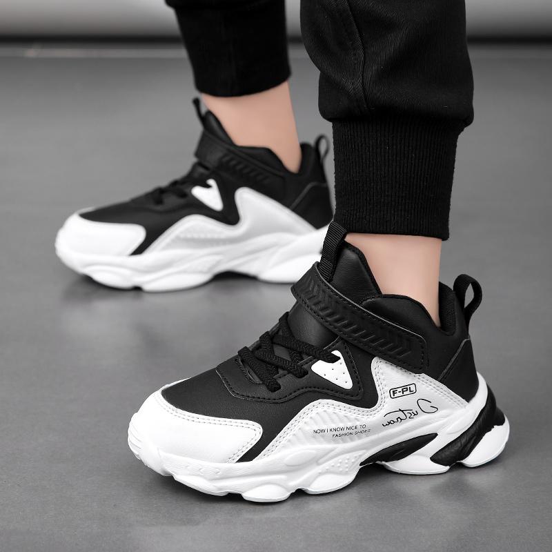 Новые детские туфли для мальчиков, кроссовки из кожи, модные осенние детские кроссовки для улицы, нескользящие, для школы, ходьбы, спорта, тенниса, мальчиков