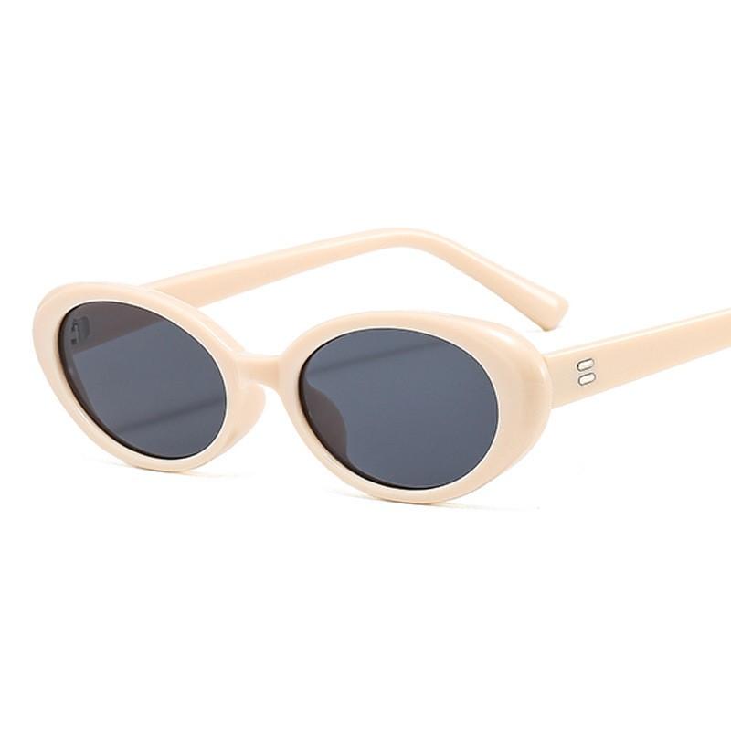 New Women Small Oval Vintage Sunglasses Brand Designer Retro Points Sun Glasses Female Lady Eyeglass Cat Eye Driver Goggles