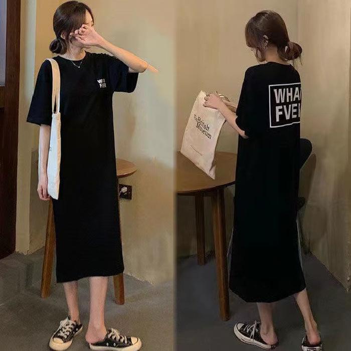 YYFS Женская мода лето весна 1/2 рукава О-образный вырез свободная талия повседневные платья