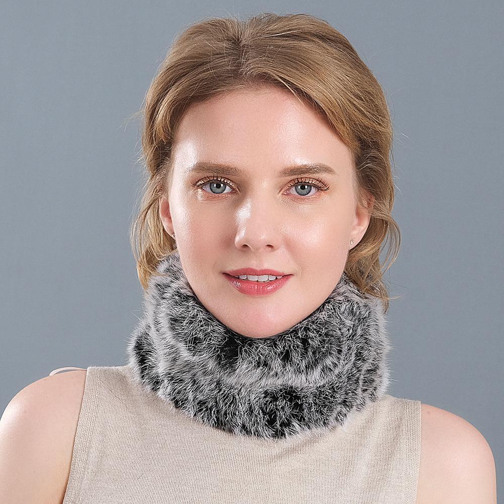 Плетеный шейный платок, шарф, осенне-зимний женский утолщенный зашифрованный теплый эластичный меховой шарф с накладным краем