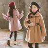Girls' Autumn/Winter Double-Faced Wool Coat – Korean Style Fashionable Thickened Outerwear for Older Kids