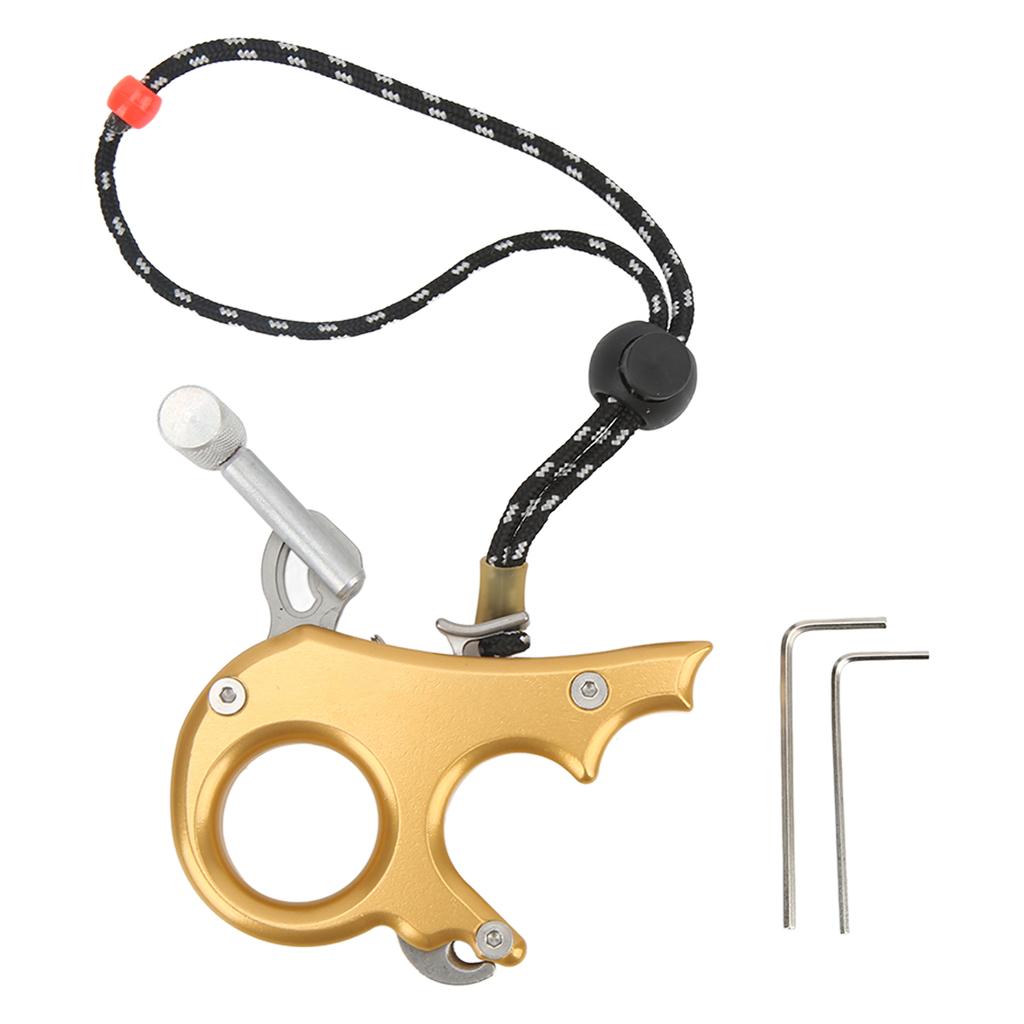 Archery Thumb Trigger Aluminum Alloy Compound Bow Release Aids 3 Finger Grip Caliper for Outdoor Hunting Shooting