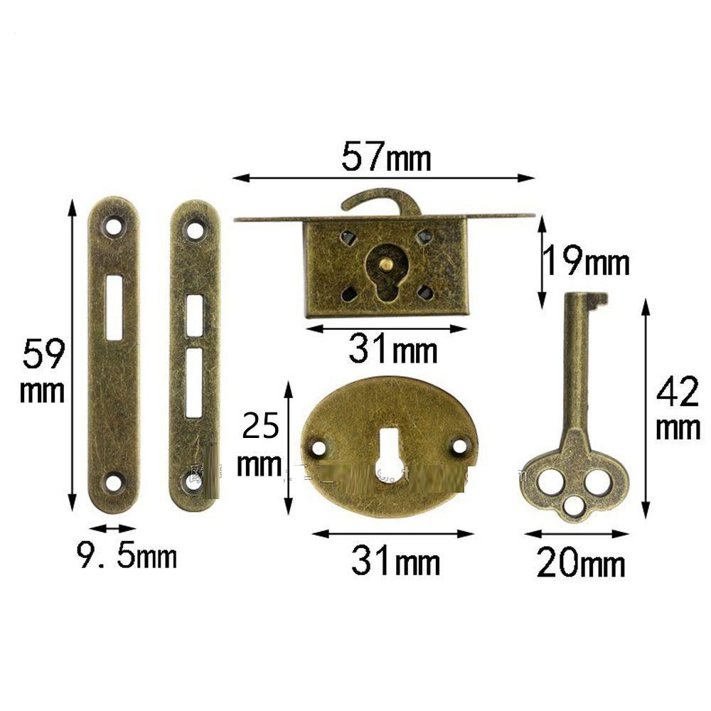 Zinc Drawer Lock Alloy Jewelry Cabinet Lock Replacements Hook Lock for Storage Box