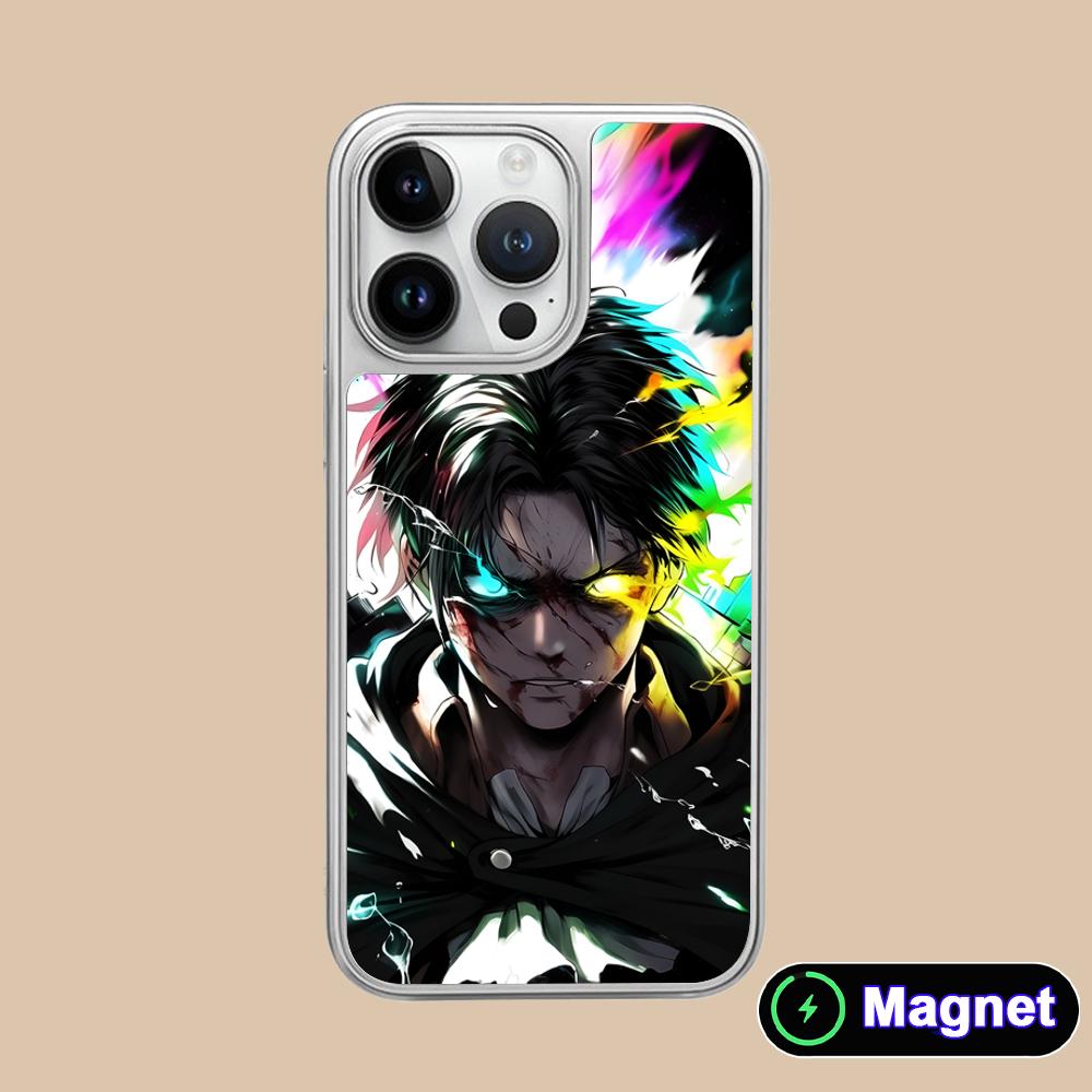 AOT Эрен Йегер Покрытие серебром Чехол для мобильного телефона Magsafe для iPhone 17 16 15 14 13 12 11 Air Pro Max Plus Цветная крышка