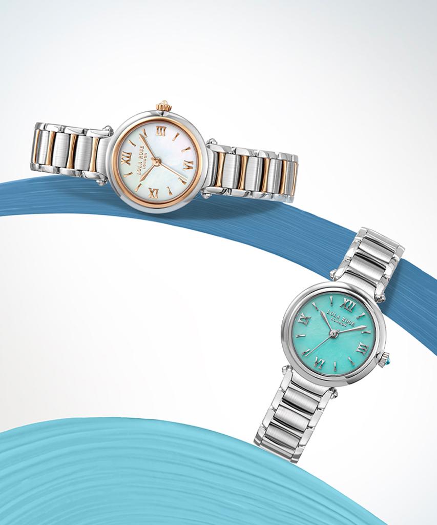 Lollalojeu Arch Bridge Mother-Of-Pearl Women'S Two-Tone Metal Fashion Watch