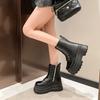 Side Zipper Large Size Thick-soled Short Boot Women's 2025 Spring and Autumn New European and American Boots