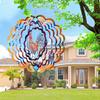Wind Rotator 12 Inch 3D Stainless Steel Flower Rooster Design Metal Art Geometric Pattern Suspension Kinetic Energy Courtyard Garden Decoration