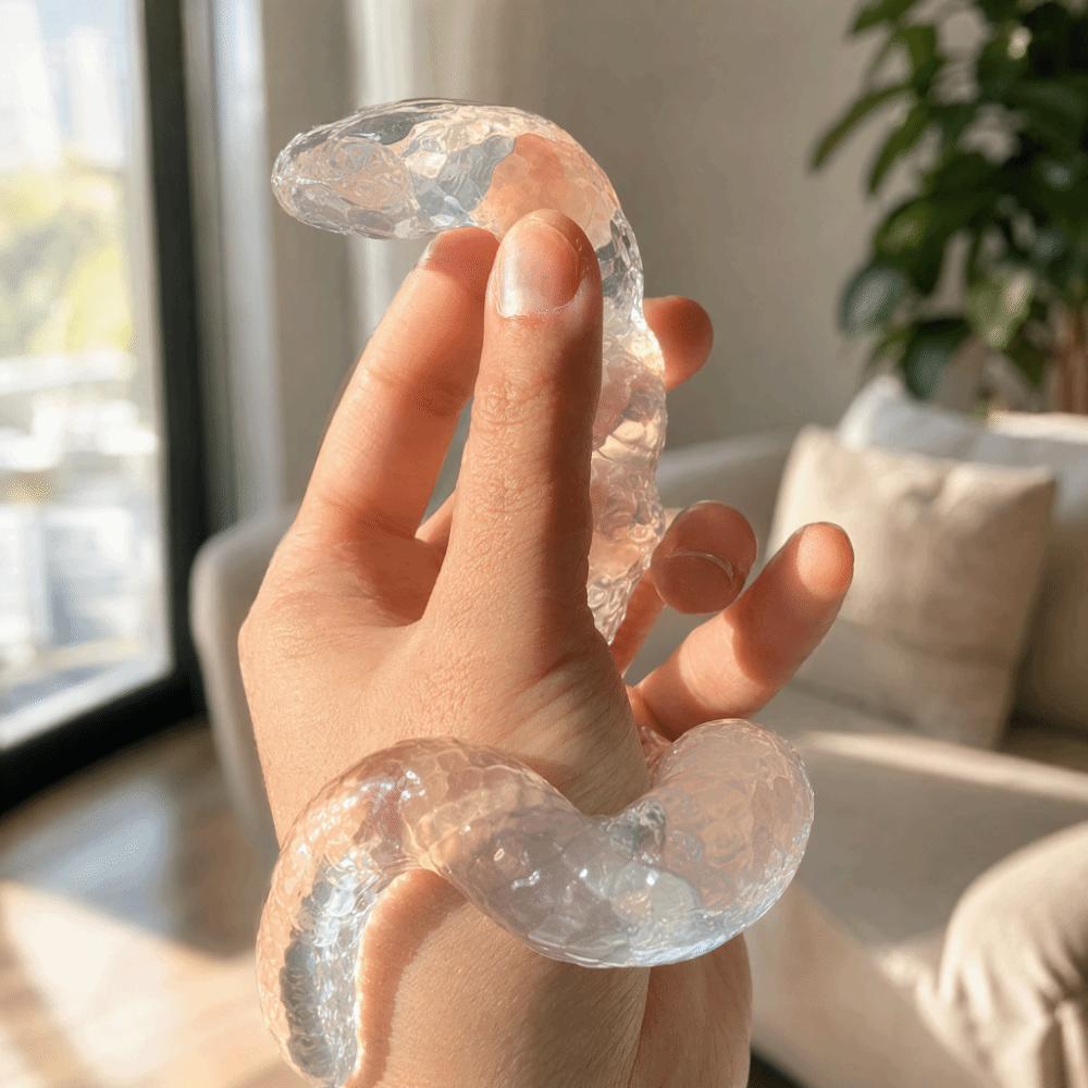 Simulation Transparent Snake Squeeze Toy Slow Rise Sticky Snake Pinch Toy Desktop Decoration