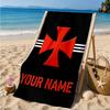 Custom Name Flamengo Emblem Personalized Microfiber Beach Towel, Quick-Dry, Ideal for Summer Travel, Beach Essential, Swimming