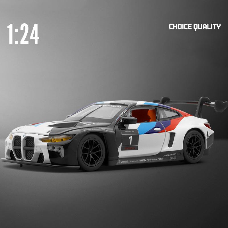 1:24 BMW M6 GT3 M4 BMW CSL Racing Car Free Wheeling High Light Sport Racing Car Model Toy Diecast Metal Alloy Miniature Replica