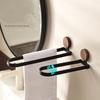 Walnut Toilet Towel Rack Bathroom Washbasin Wall Without Punching Foldable Towel Hanging Rod