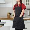 Unisex Denim Working Pockets Apron for Drawing Painting Restaurant Coffee Waiter (Black)