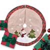 1PC With Snowman and Santa Claus Print Home Linen Cloth New Year Tree Skirt Office Christmas Skirt Party Decorations 108cm
