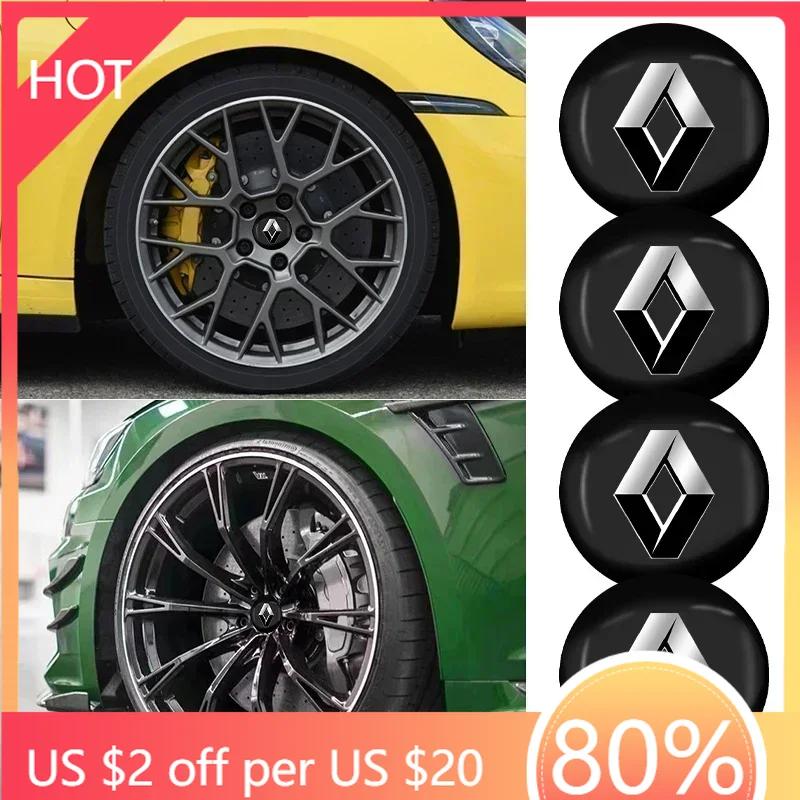 For Renault 2026 New Hub Caps 4pcs 56mm Car Wheel Center Hub Cap Rim Cover Emblem Sticker For Renault Clio Laguna 2 Megane 3 Dus