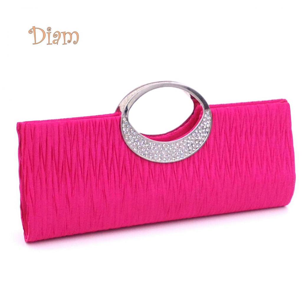 GQ Женская роскошная атласная плиссированная вечерняя сумка со стразами, вечерняя сумочка-клатч