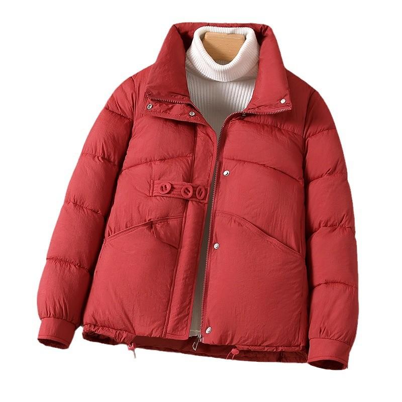 Осень и Зима Короткая Тонкая и Теплая Корейская Версия Повседневная Стеганая Куртка Куртка Маленький Хлеб