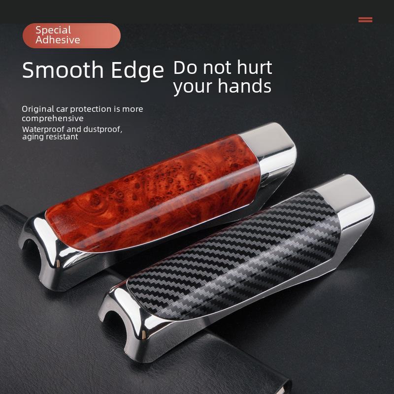 Чехол на ручку ручного тормоза из углеродного волокна красного дерева - стильное украшение для автомобиля