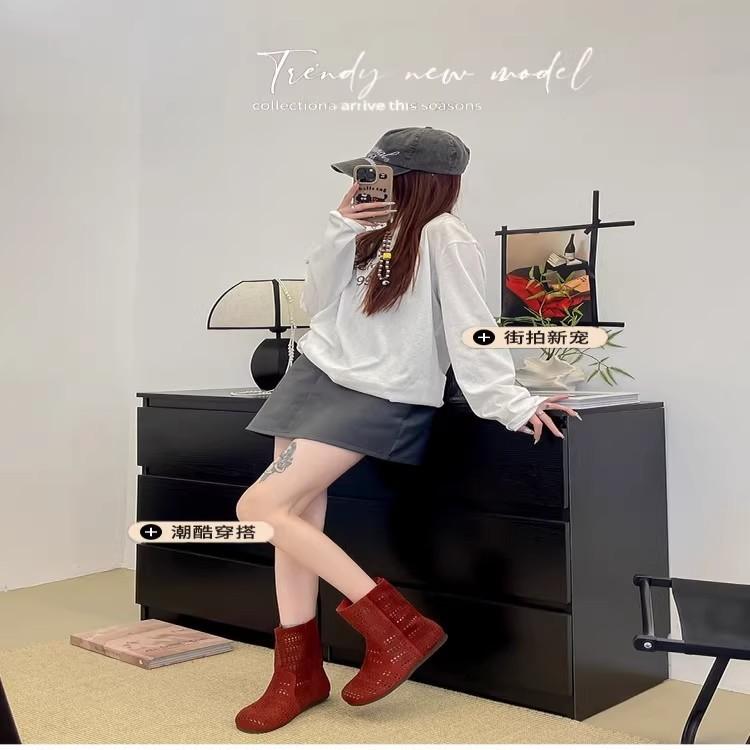 Мода Ретро Высококачественная Женская Обувь Лето Новые Туфли-балетки с Круглым Носком Модные Универсальные Женские Ботинки Комфорт Простые Женские Сандалии