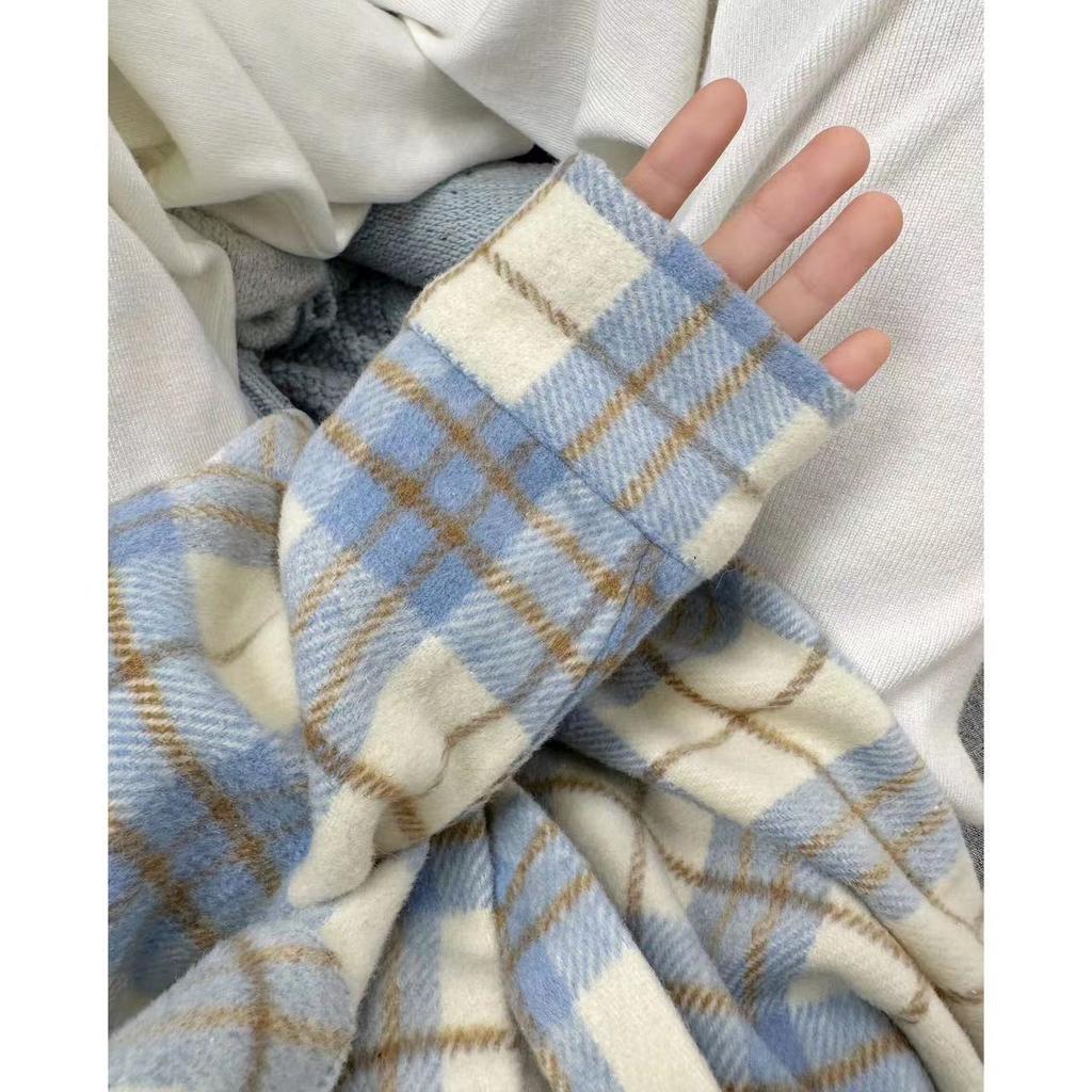 Весенне-осенняя женская рубашка с воротником поло, свободная повседневная клетчатая блуза, большой кардиган, женская блузка в корейском стиле