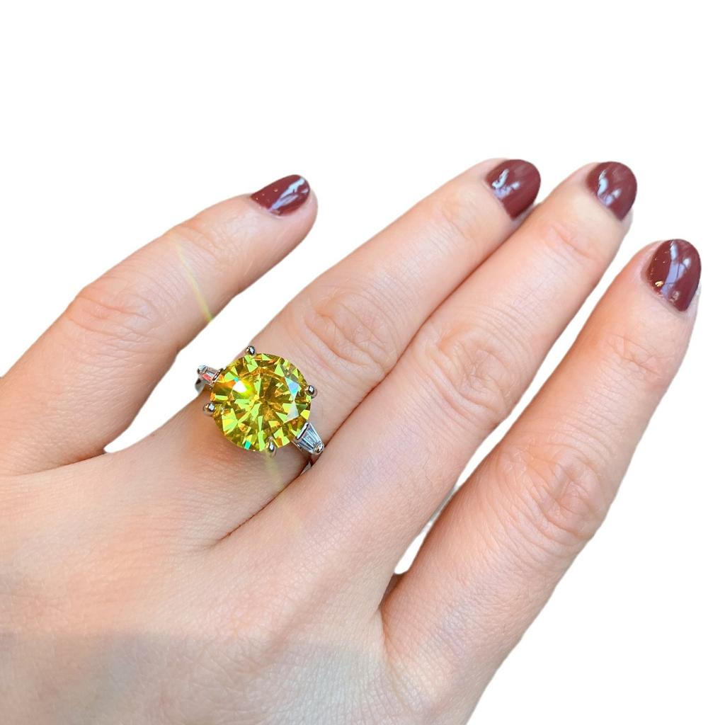 Прямая трансляция TikTok Новое трансграничное кольцо с изумрудом и имитацией Palaiba