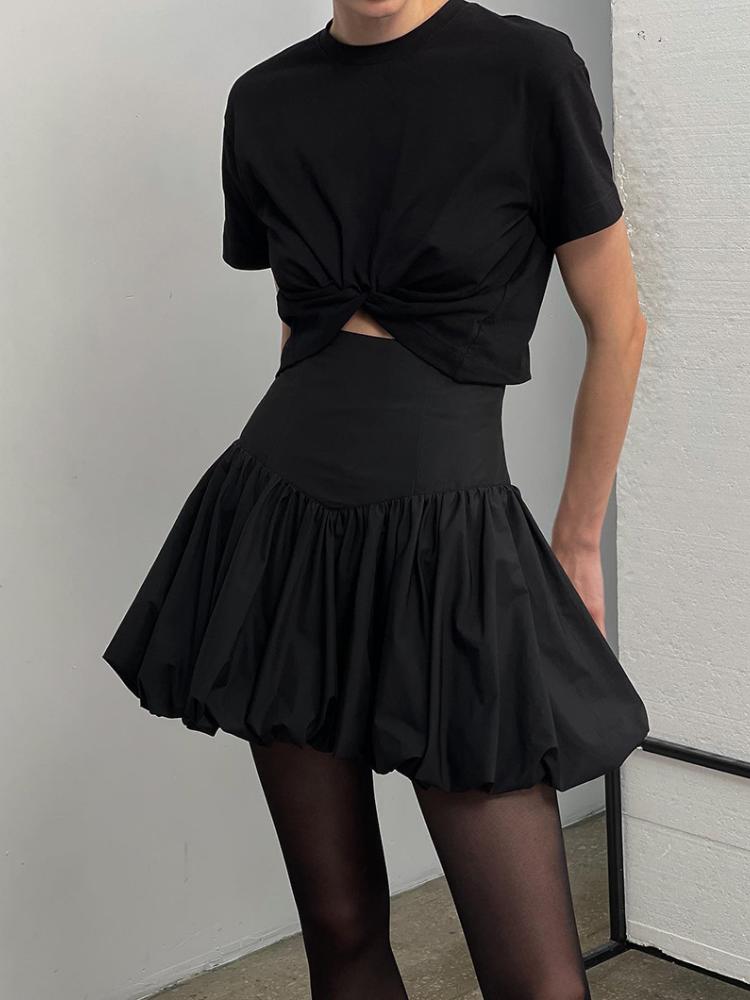 Плиссированная юбка Y2k, элегантная женская однотонная мини-юбка трапециевидной формы с высокой талией, вечерние юбки 2000-х годов, уличная одежда