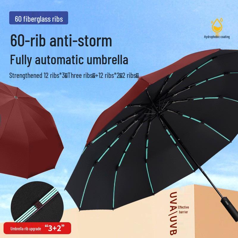 Пользовательский УФ Черный Клей Зонт от Солнца и Дождя – Женский Трехсложный Дизайн с Нанесением Логотипа.