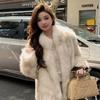 Новая женская зимняя шуба из искусственного лисьего меха, тонкая шуба из искусственного норкового меха со стойкой, в стиле знаменитостей