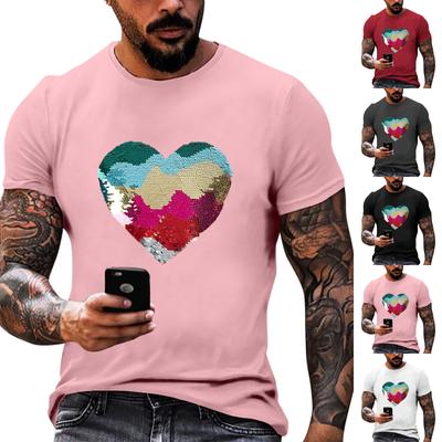 Летняя мужская популярная футболка с круглым вырезом и коротким рукавом с принтом