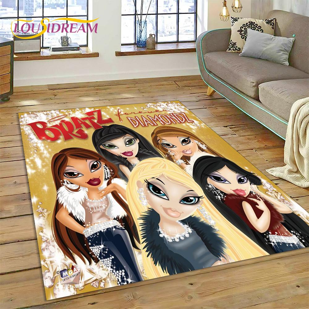 3D Мультяшный Ковер-Коврик Bratz Girlz Rock Game HD для Дома Гостиной Спальни Дивана Декор, Детский Ковер Нескользящий Напольный Коврик