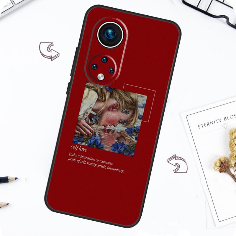 Red Aesthetics Doodles Art Case For Honor Magic 7 5 6 Pro Honor 200 Pro X9b X9a X8b X8a X8 X9 X9c 50 70 90 Lite Cover