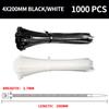 1000 PCS Self-locking Cable Tie,Nylon Tie,Zip Ties White/Black Plastic Strong Snap High Temperature Resistant Twine Tie Wire Tie
