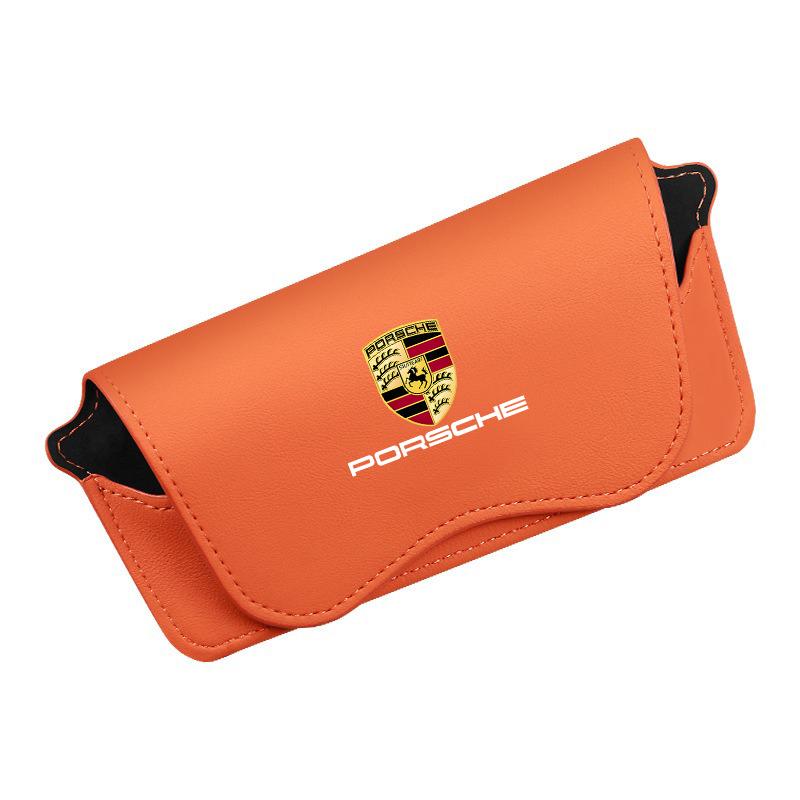 Car Sun Visor Glasses Clip Sunglasses Storage Case for Porsche Panamera Taycan 911 718 Macan Cayenne Boxster Cayman 918 Pajun FU3