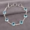 Натуральный небесно-голубой топаз драгоценный камень 925 стерлинговое серебро ювелирные изделия ручной работы браслет RB-14-7