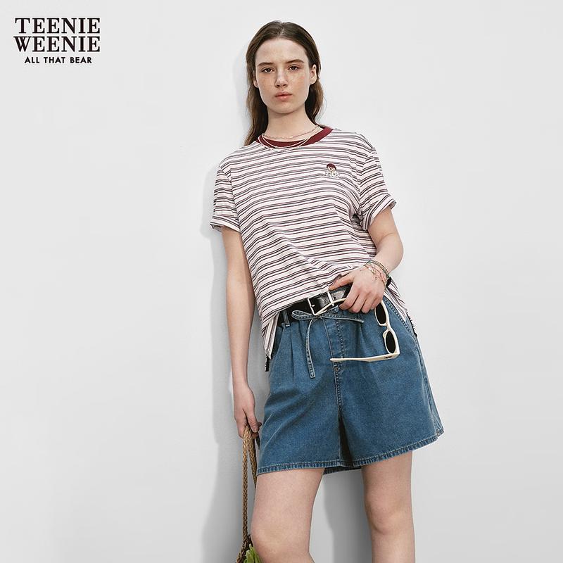 Teenie Weenie Полосатая футболка с Медвежонком
