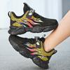 Children's Fashion Flyknit Casual Thick Bottom Velcro Boys' Sports Shoes Night Light Sports Shoes