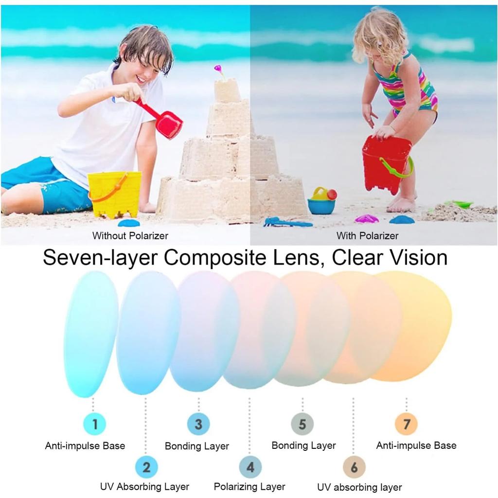 Jingyang Flexible Polarized UV Protection Infant Toddler Kids Sunglasses with Strap