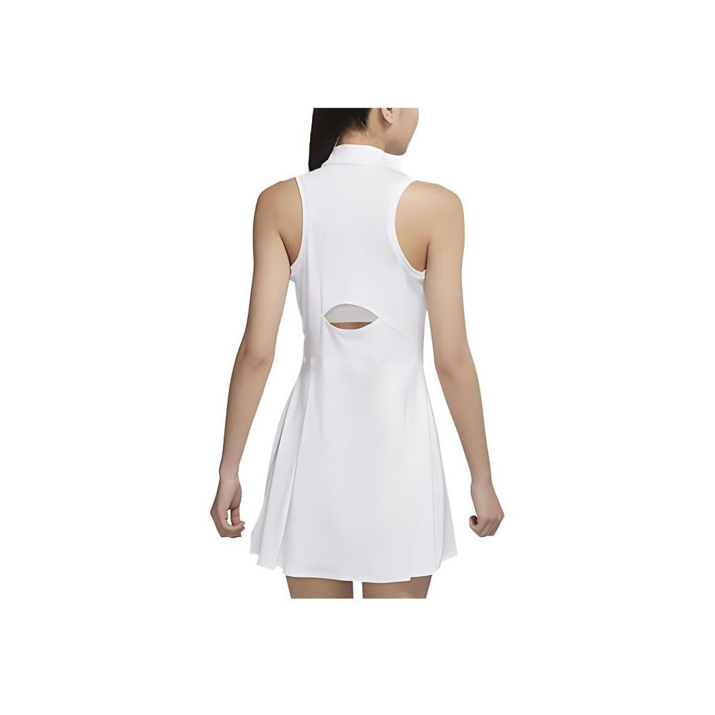 Nike Dri-Fit Court Victory Solid Versatile Comfortable Casual Tennis Sleeveless Dress Women Dresses White DD8731-100