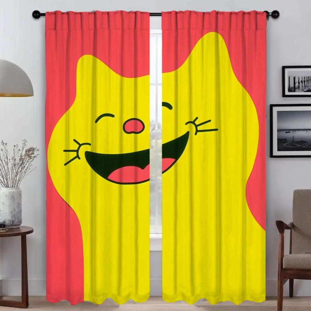 Funny Cat Blackout Curtains for Camera Window Curtain for Room 2 Panel Home Interior Curtains Partition Halloween Decoration