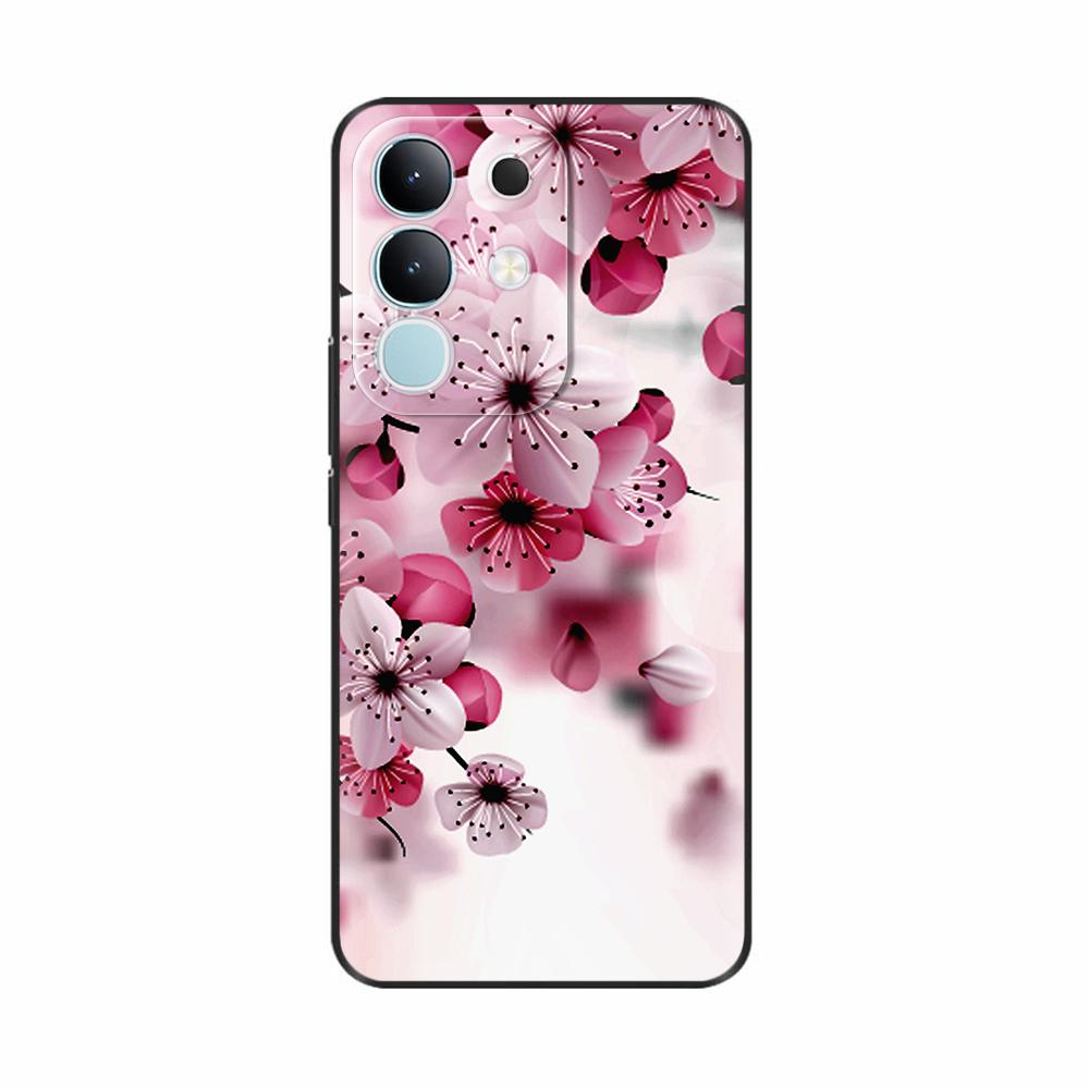 Чехол-крышка для Vivo Y29 4G 2025 Милые Цветы Мягкий Силикон Capa Чехлы для Телефона Для Vivo Y29 4G Чехол Мультяшные Ударопрочные Сумки Coque