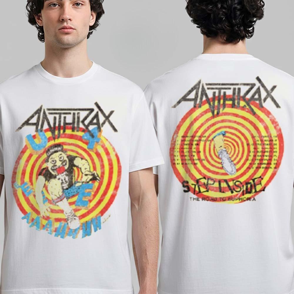 Anthrax Hypnosis Circle Graphic Tee Vintage Thrash Metal Streetwear Shirt Unisex