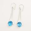 Камень ШВЕЙЦАРСКИЙ ГОЛУБОЙ ТОПАЗ Серебро 925 пробы Подарок маме Висячие Авторские серьги EE-136-8