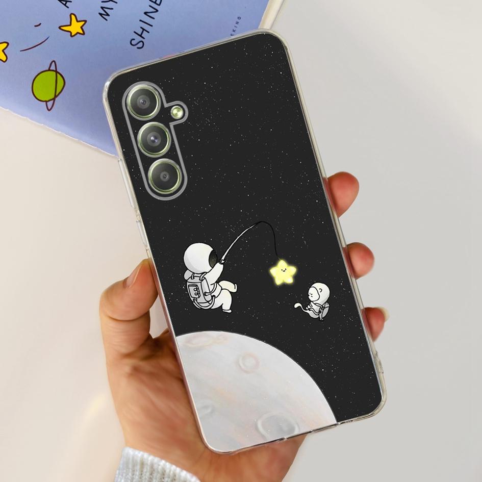 Чехол для Samsung Galaxy A54 A546B SM-A546B Милый Астронавт Прозрачный Силиконовый Мягкий Чехол для Телефона Для Samsung A54 5G A 54 GalaxyA54 Capa