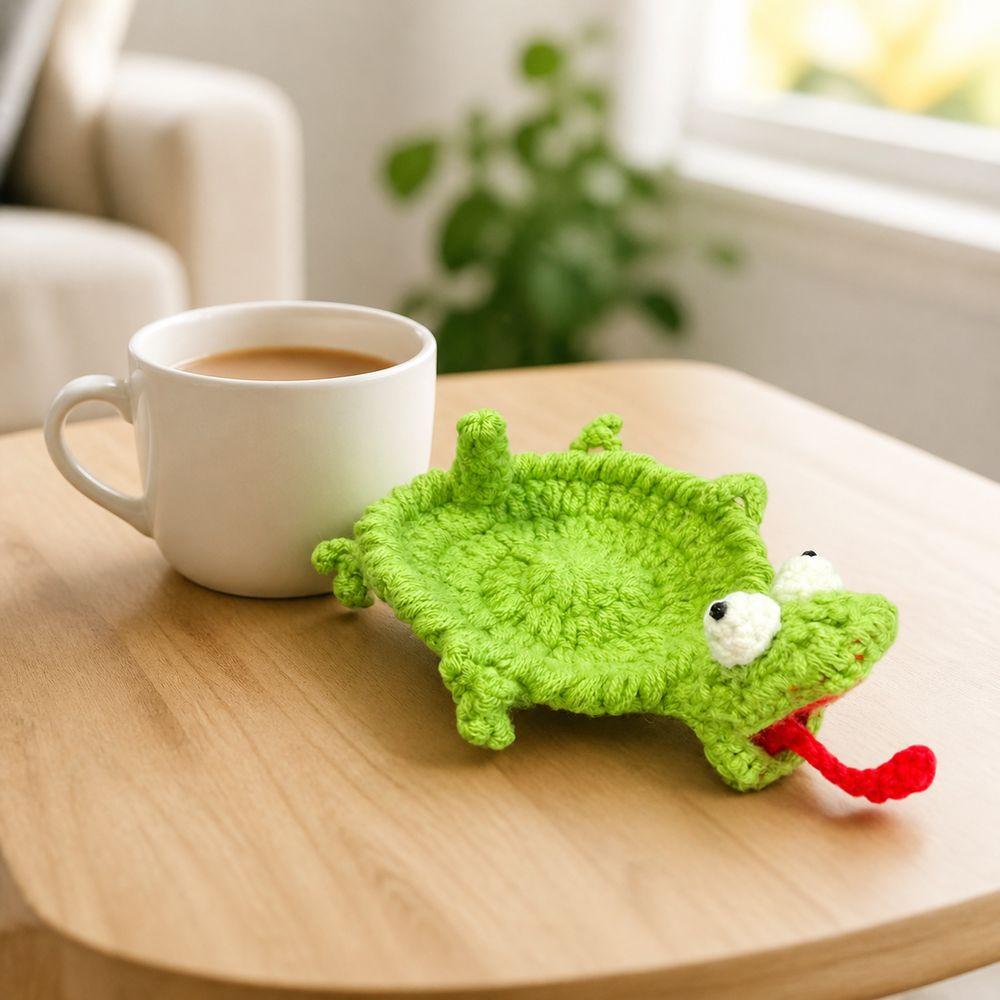 Decorative Drink Coaster Crochet Animal Coaster Yarn Animal Cup Coaster Home Table Decor
